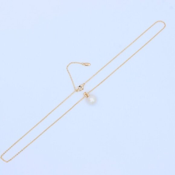 "Rose Gold Necklace with Classic Pearl Pendant and Crystal Detail, XPNL1886 - Picture 8 of 12